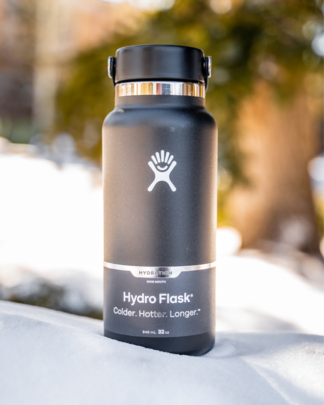 Hydro Flask 32 oz Wide Mouth Black Water Hydration Stainless Bottle