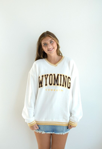 Gameday Social® Unisex Varsity Crew Wyoming Arched Chenille