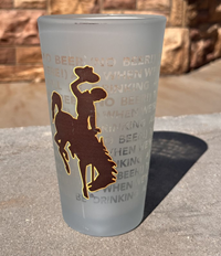 RFSJ® Pint Glass Bucking Horse Frosted Beer Song