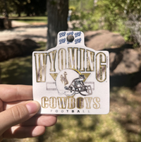 Blue 84® Wyoming Arch Over Football Helmet Cowboys Football Sticker