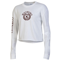 Champion®Wyoming Seal Boyfriend Cropped Long Sleeve Tee