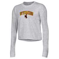 Champion® Women's L/S Tee Boyfriend Arched Wyoming over Bucking Horse