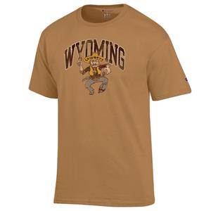Champion® Wyoming over Guns Up Pistol Pete Distressed Tee